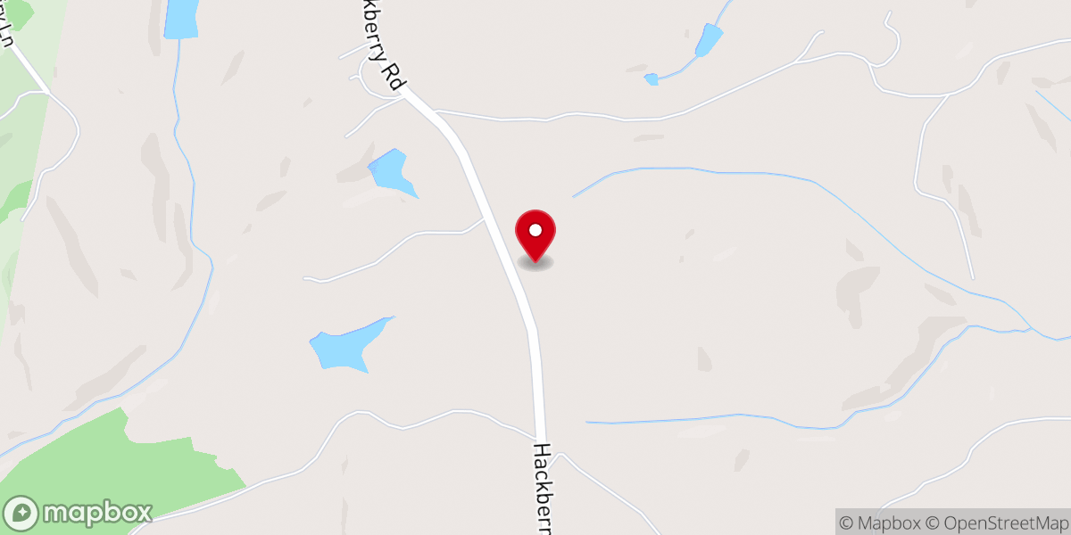 Map showing location of Hackberry Baptist Church