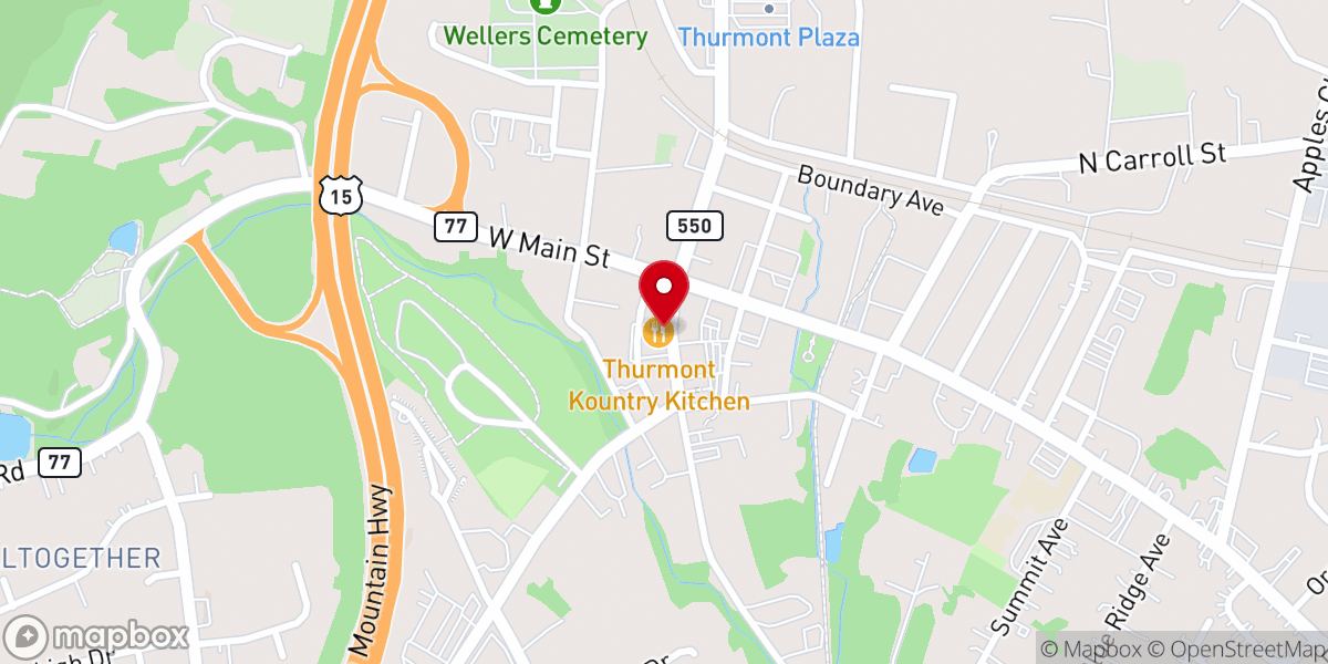 Map showing location of Thurmont Kountry Kitchen