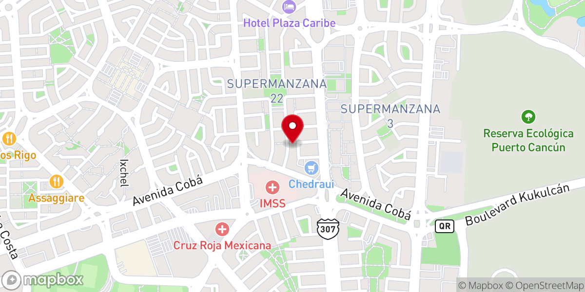 Map showing location of Iglesia Nacional Presbiteriana Puerta del Cielo