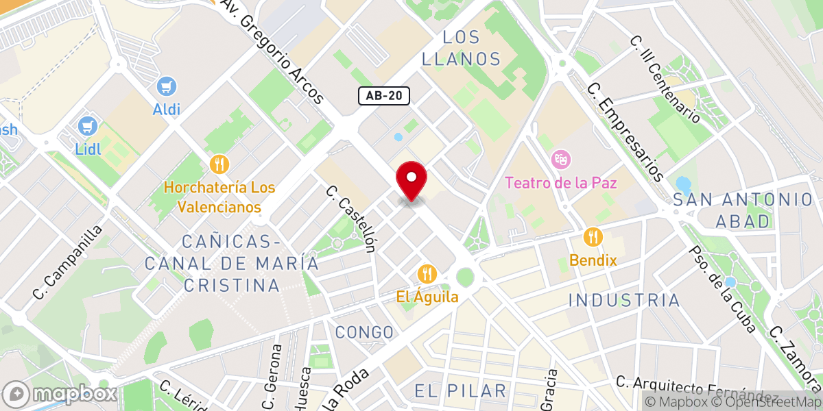 Map showing location of Parroquia San Juan Pablo II