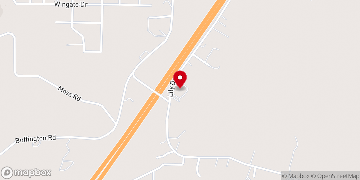 Map showing location of Cross Roads Baptist Church