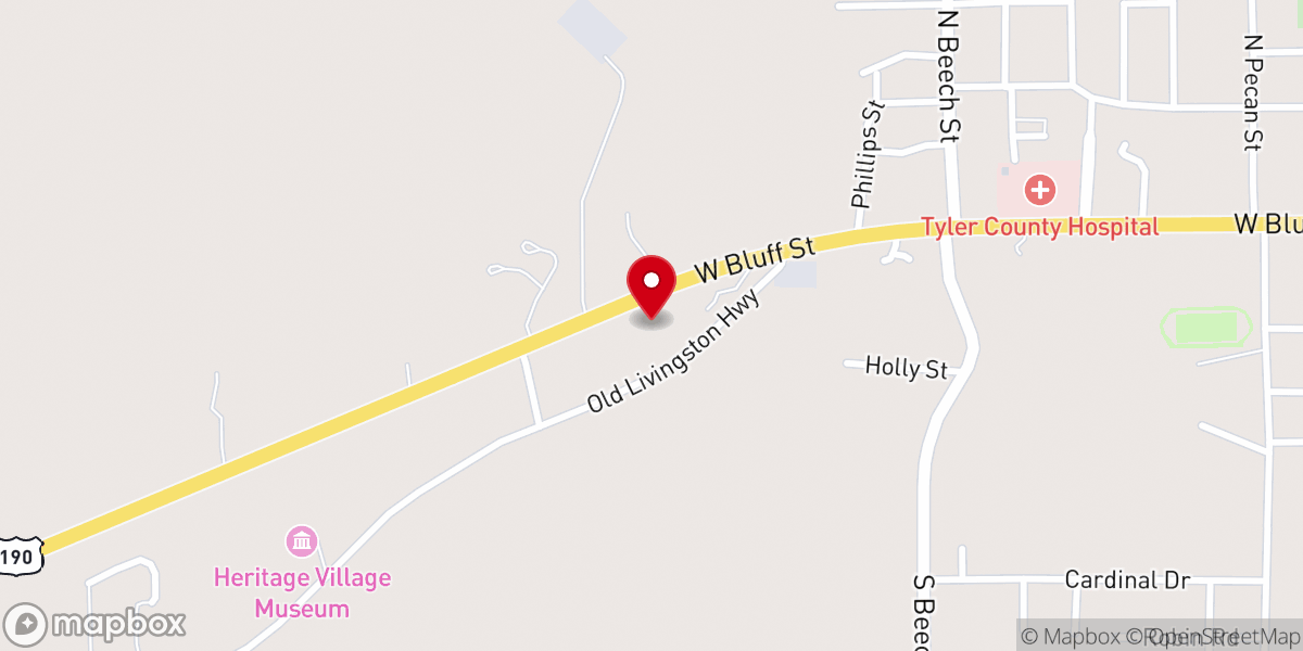 Map showing location of Pentecostals of Woodville