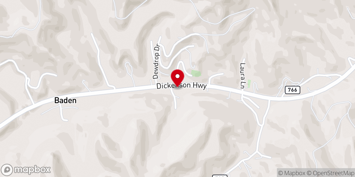 Map showing location of Calvary Baptist Church