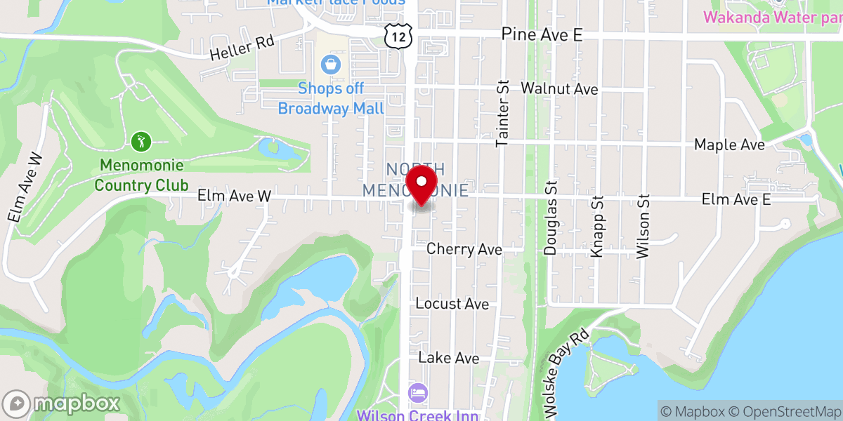 Map showing location of Hope Bargain Center - Menomonie