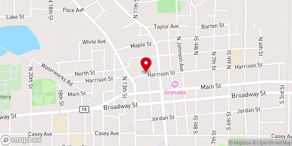 Map showing location of Trinity Episcopal Church