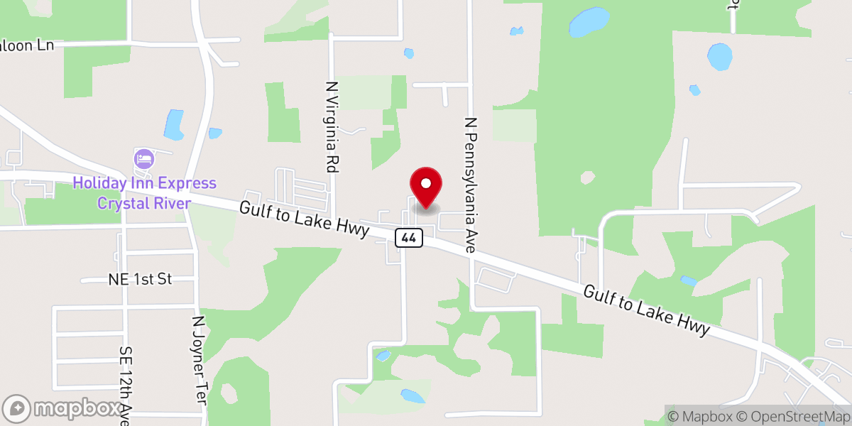 Map showing location of Bowlero Crystal River
