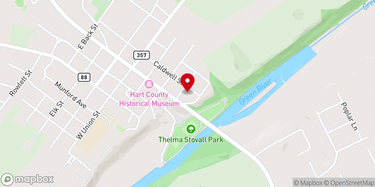 Map showing location of Hart County Party Rentals