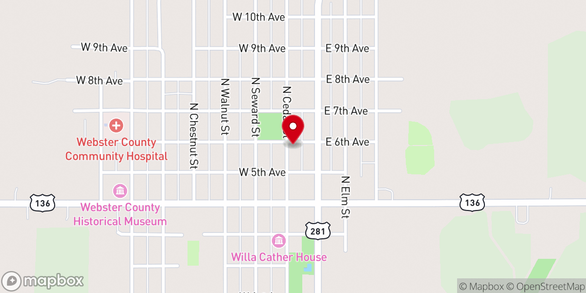 Map showing location of Grace Episcopal Church
