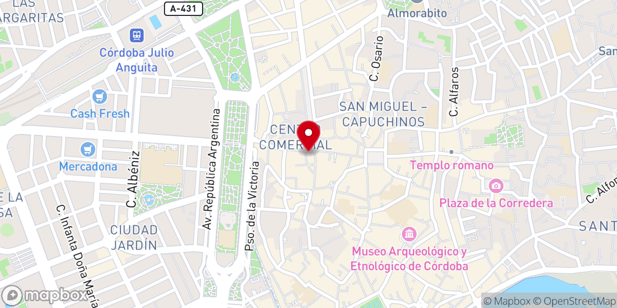 Map showing location of Parroquia de San Nicolás de la Villa