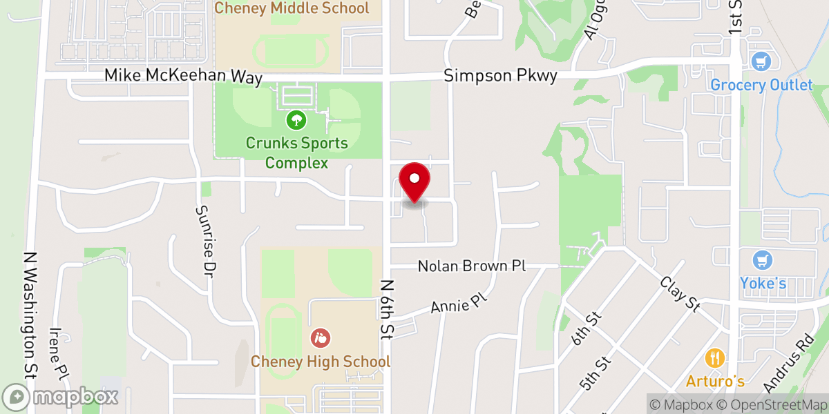 Map showing location of Cheney Care Center