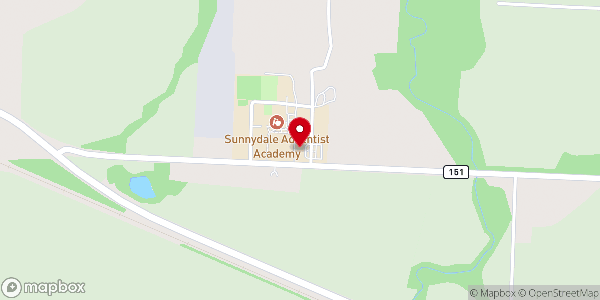 Map showing location of Sunnydale Seventh-Day Adventist Church