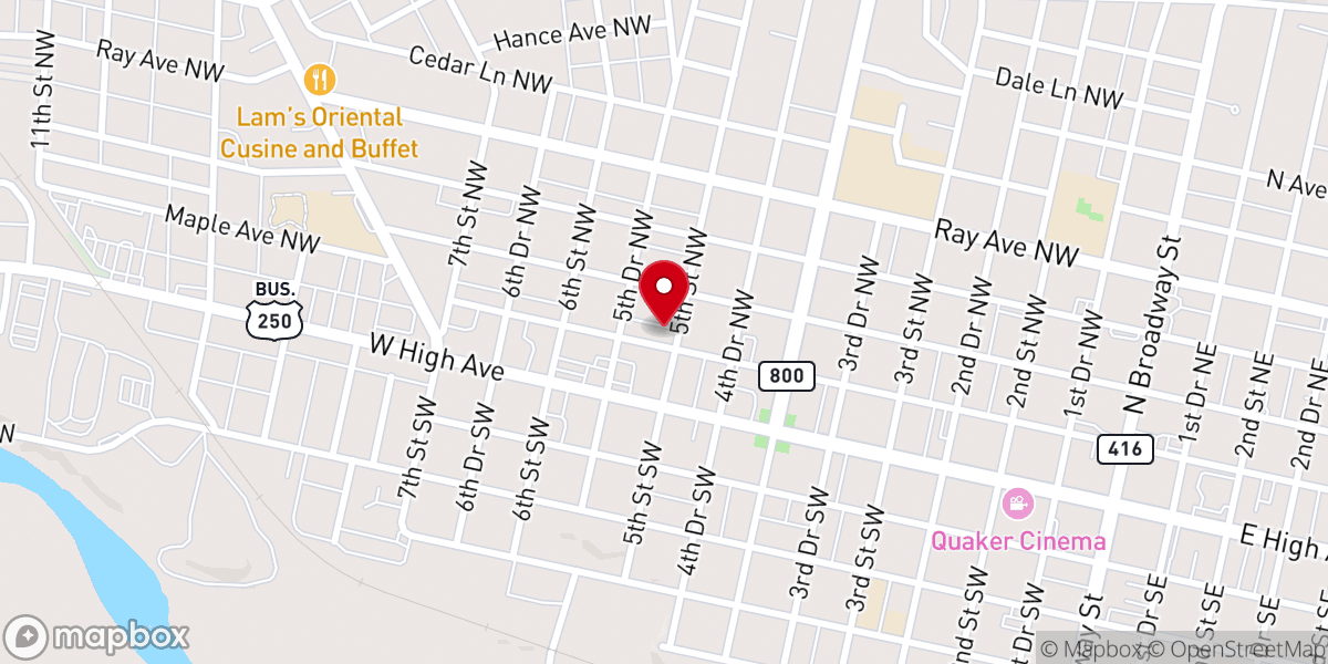 Map showing location of Litty's Cakes and Cookies