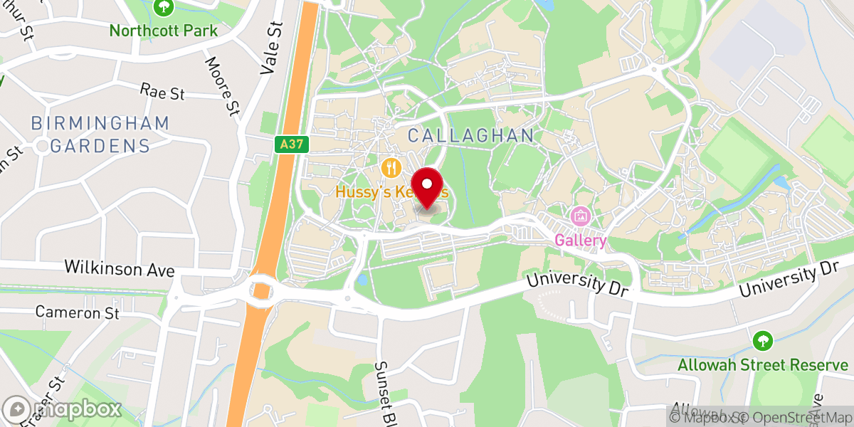 Map showing location of HBC Unichurch Newcastle