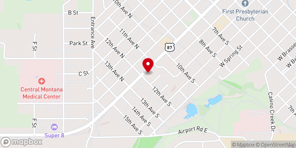 Map showing location of First Christian Church