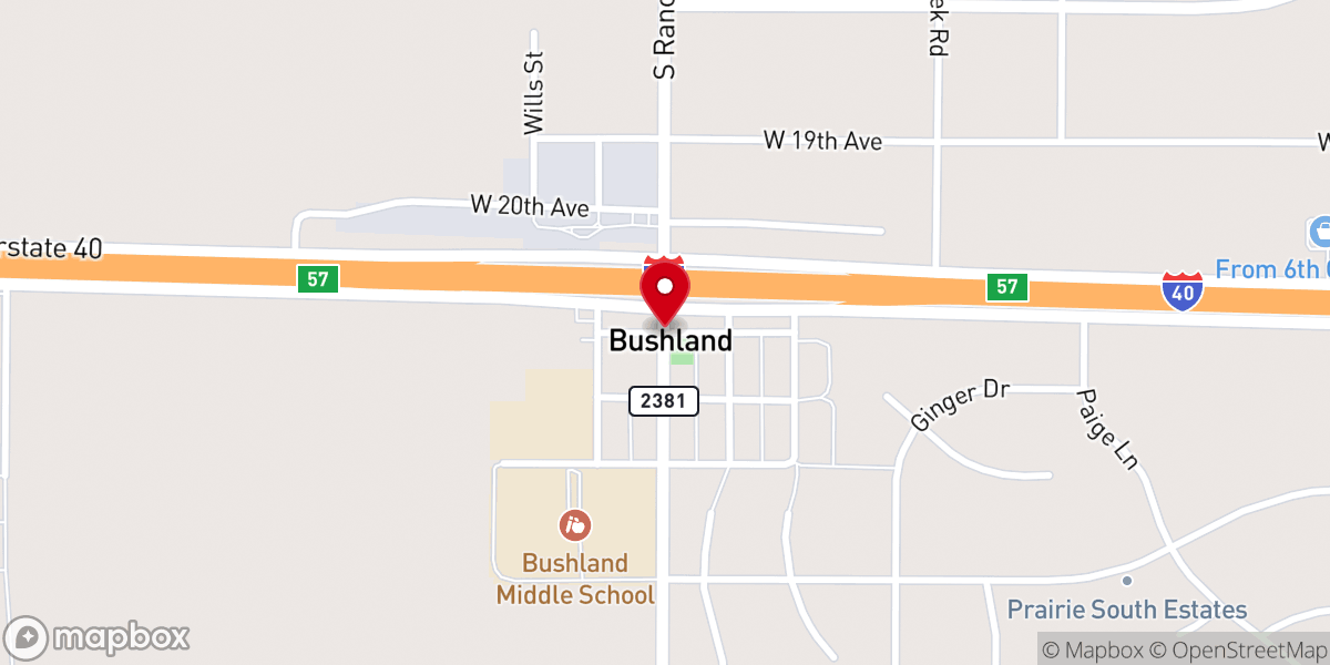 Map showing location of Bushland