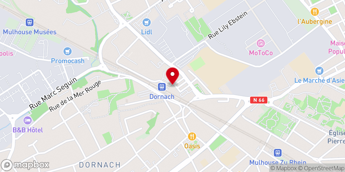 Map showing location of Église néo-apostolique Mulhouse