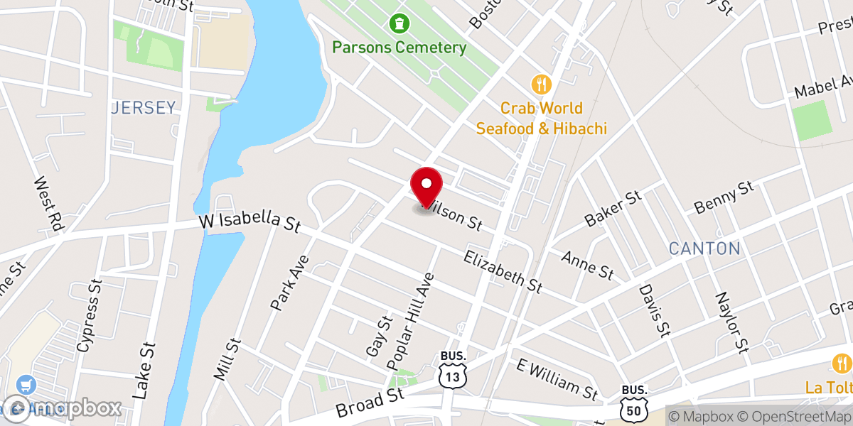 Map showing location of Church of God in Christ