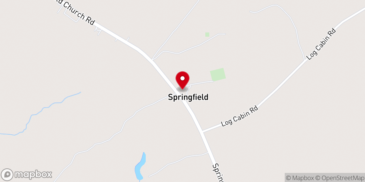 Map showing location of Springfield Baptist Church