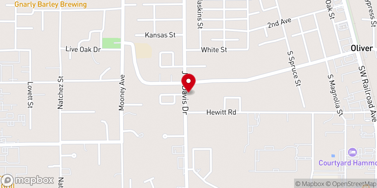 Map showing location of True Hammond Church of God in Christ