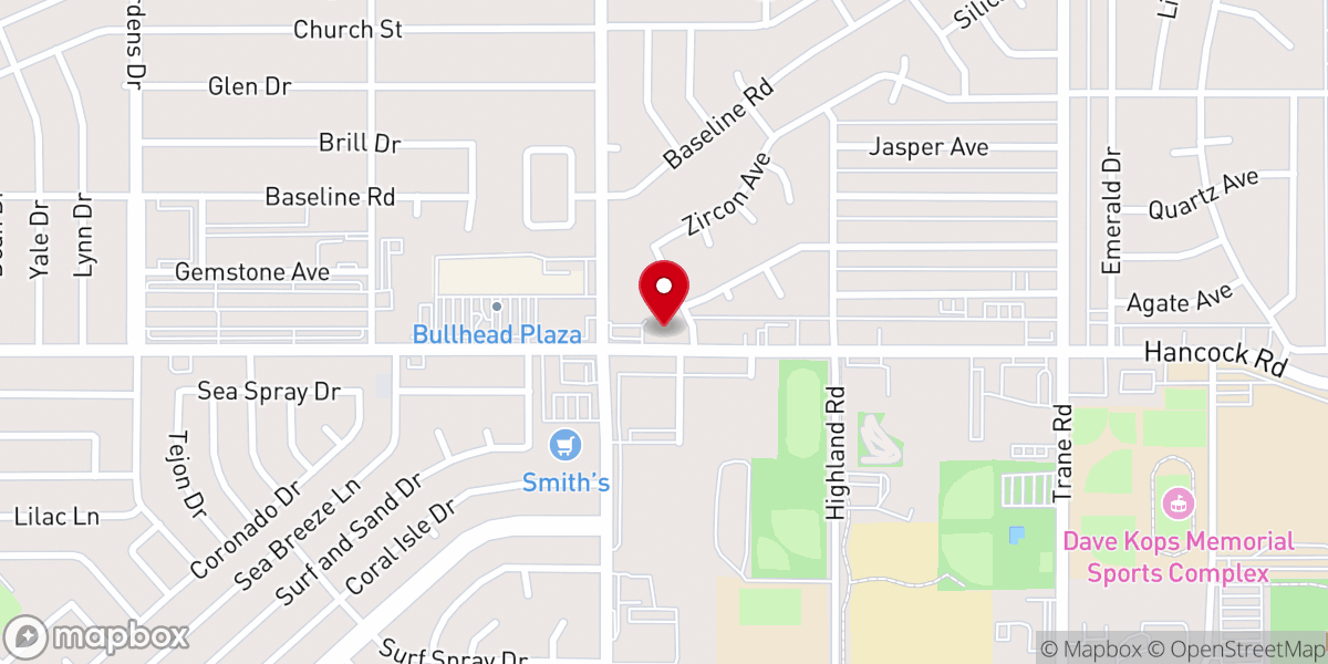 Map showing location of Mohave Baptist Church