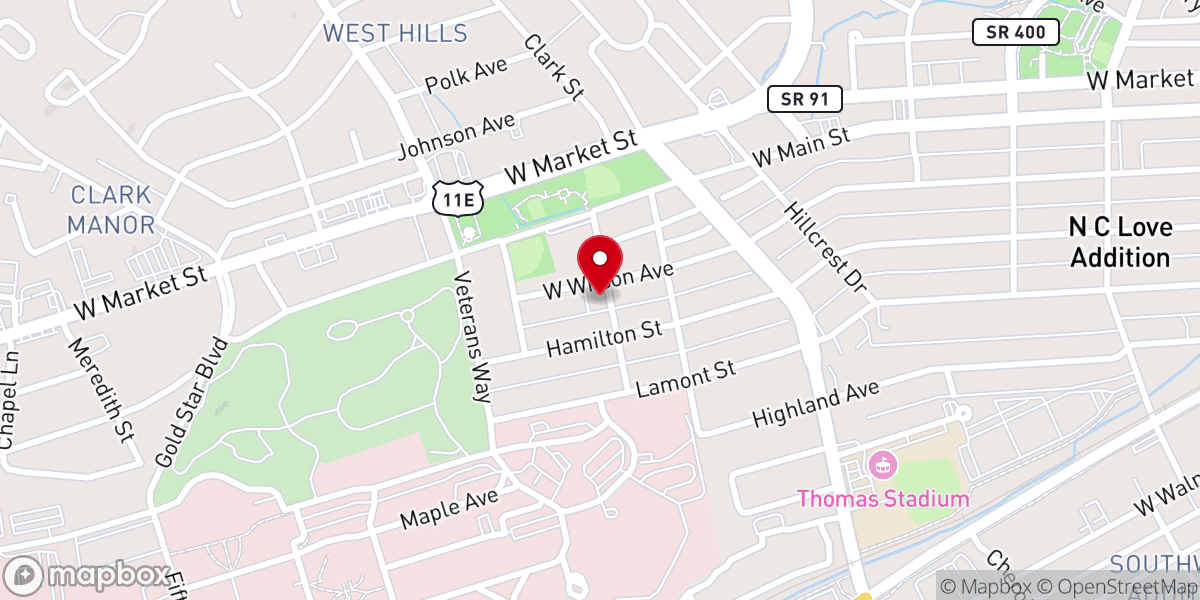 Map showing location of Answer Baptist Church