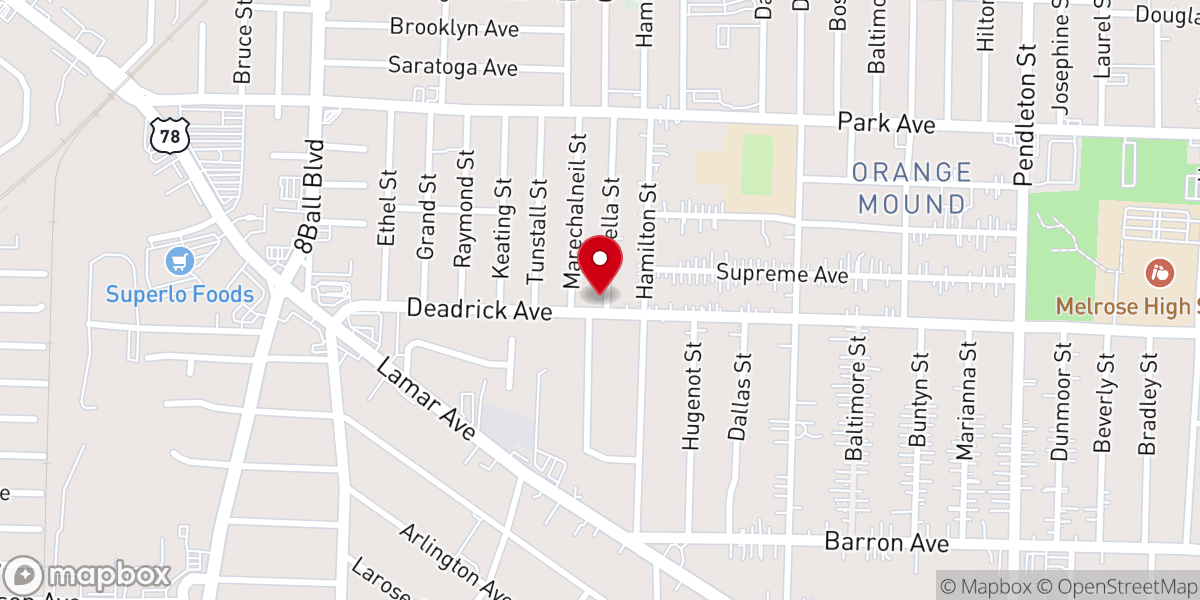 Map showing location of Mount Bethel Baptist Church