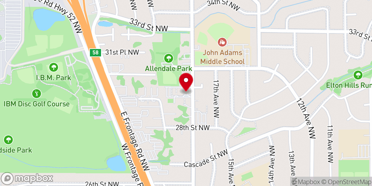 Map showing location of Emmanuel Baptist Church
