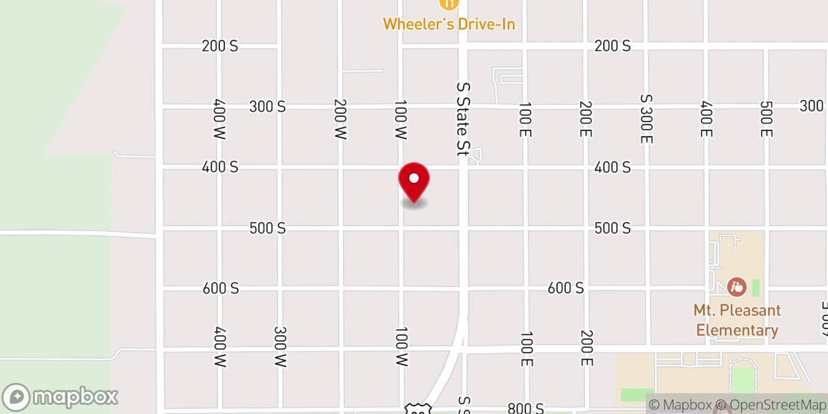 Map showing location of Mount Pleasant First Presbyterian Church