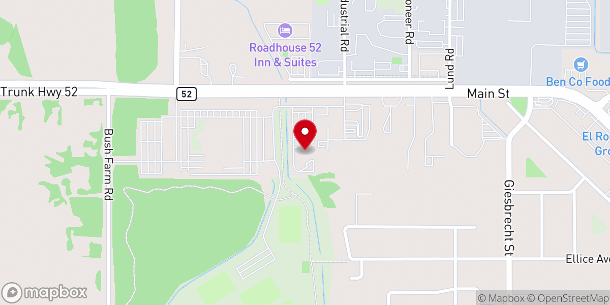 Map showing location of Birchwood Funeral Chapel Co-Op