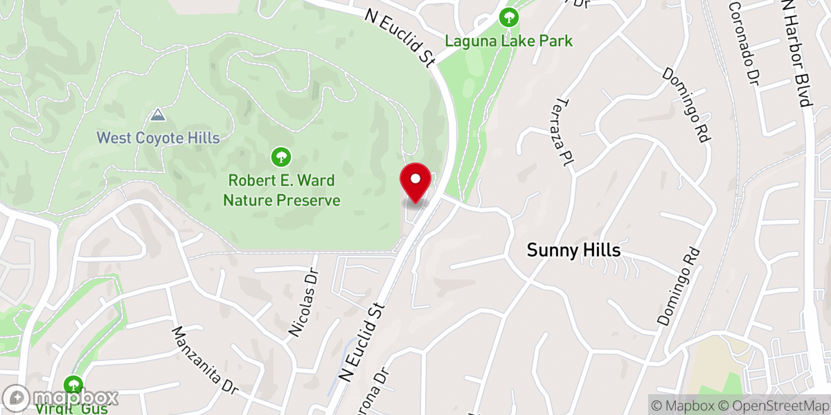 Map showing location of Sunny Hills Church of Christ