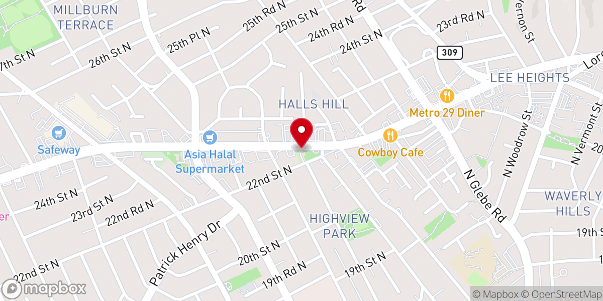 Map showing location of Calloway Church