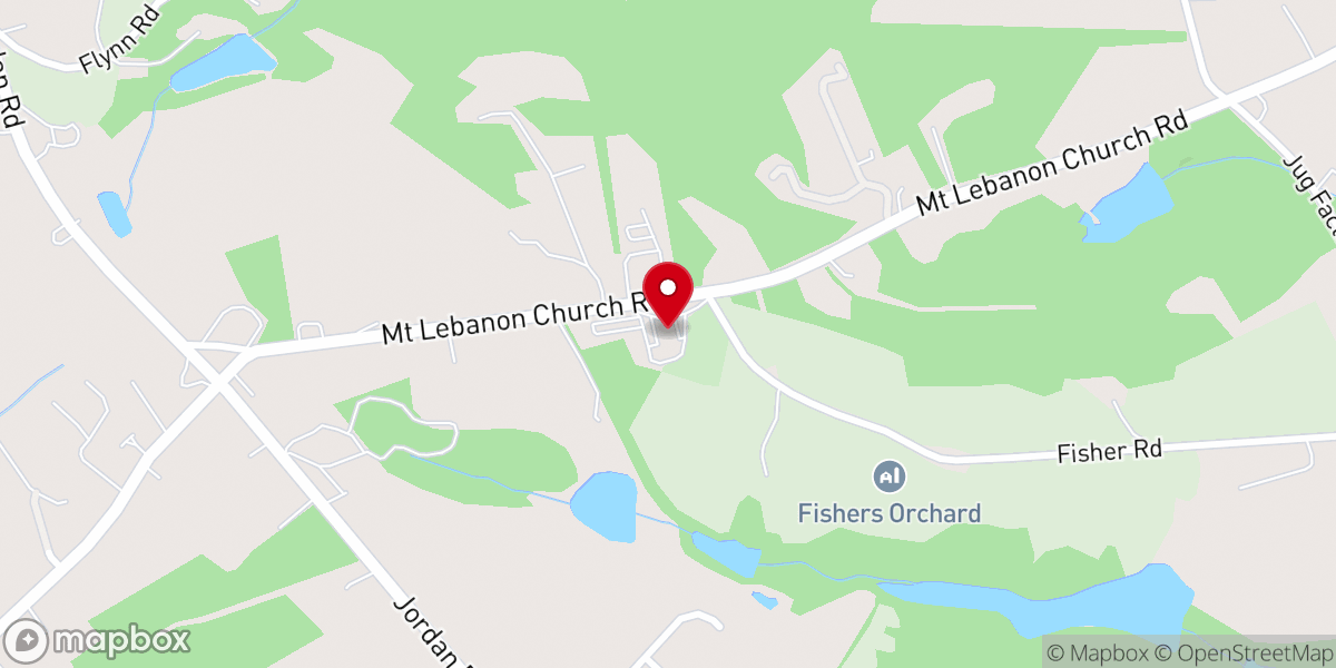 Map showing location of Mt Lebanon Baptist Church