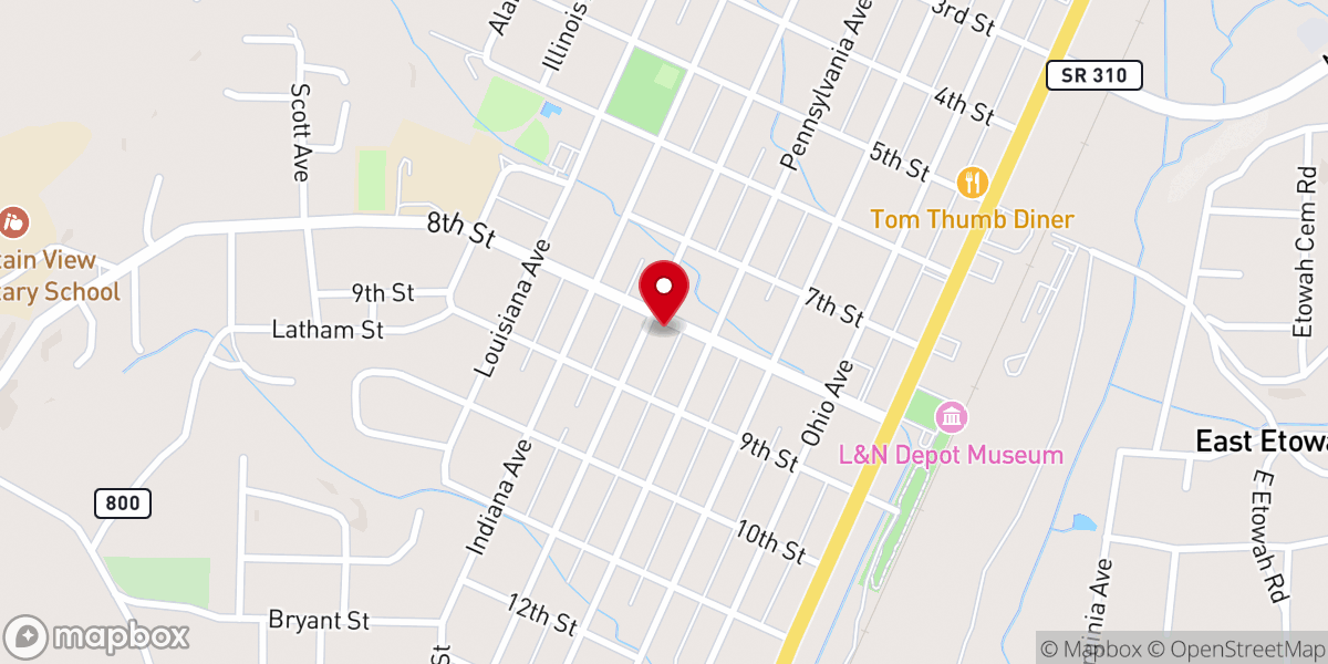 Map showing location of St. Paul's United Methodist Church