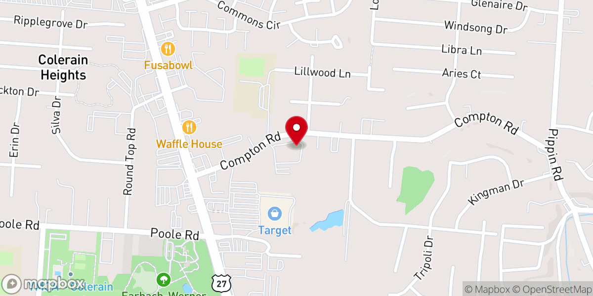 Map showing location of Christ Lutheran Church