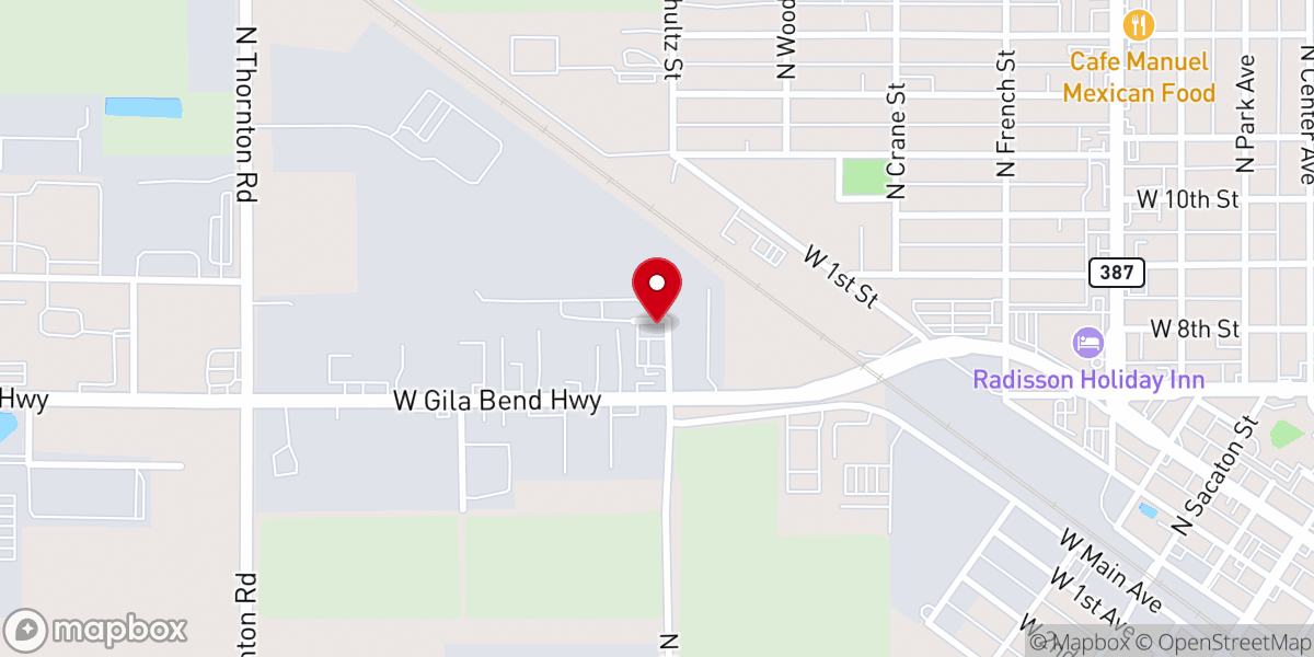 Map showing location of The Rock Church Casa Grande