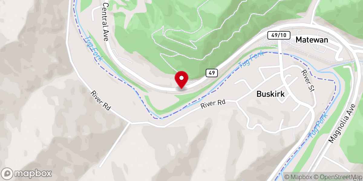 Map showing location of Matewan Church of God