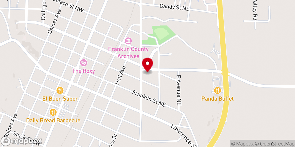 Map showing location of Eastside Missionary Baptist Church
