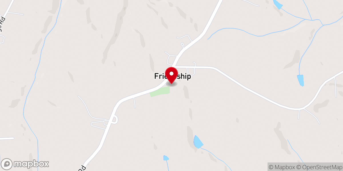 Map showing location of Friendship Baptist Church