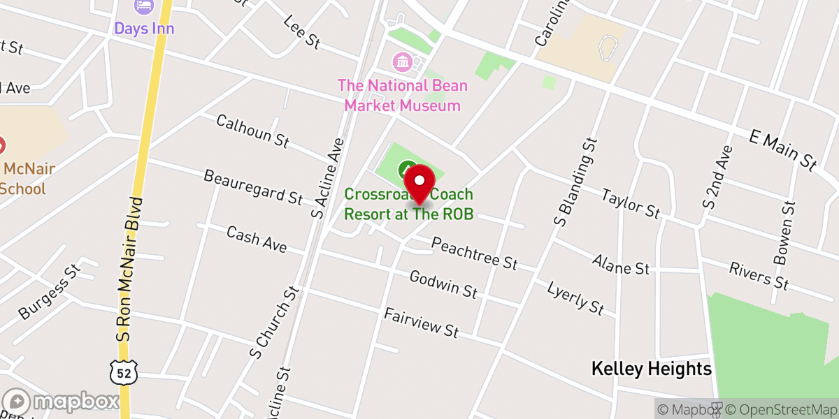 Map showing location of THE ROB