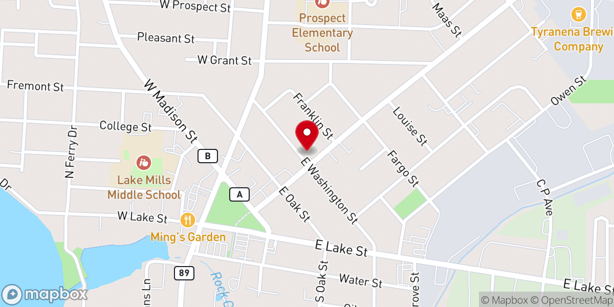 Map showing location of Christ Lutheran Church