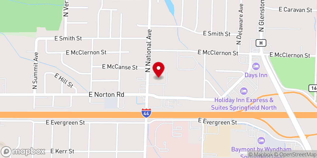 Map showing location of National Heights Baptist Church