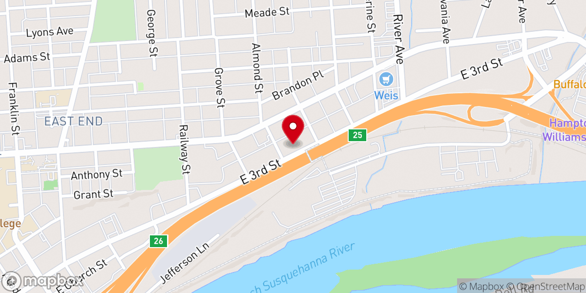 Map showing location of Third Street Church