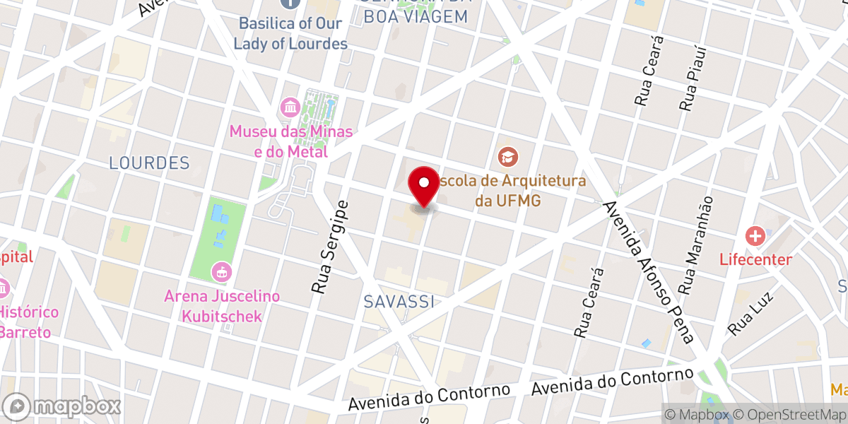 Map showing location of Paróquia Santo Antônio (Funcionários)