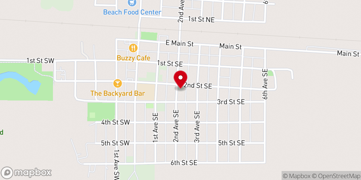 Map showing location of First Lutheran Church