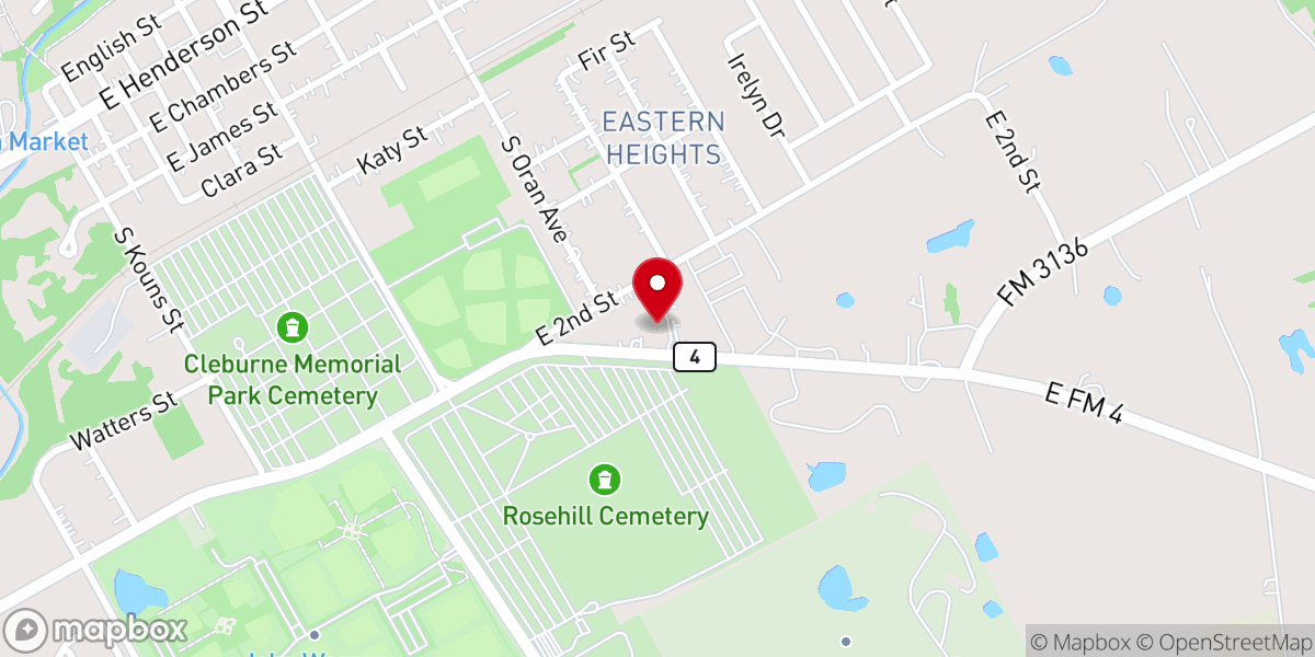 Map showing location of King's Cleburne