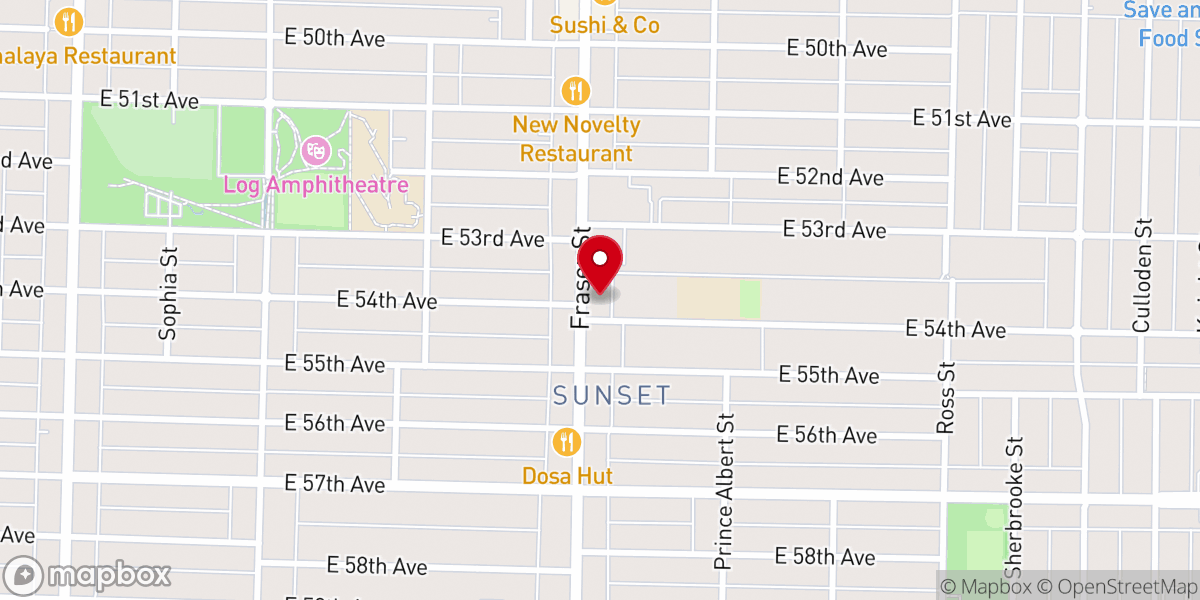 Map showing location of Vancouver Christian Assembly