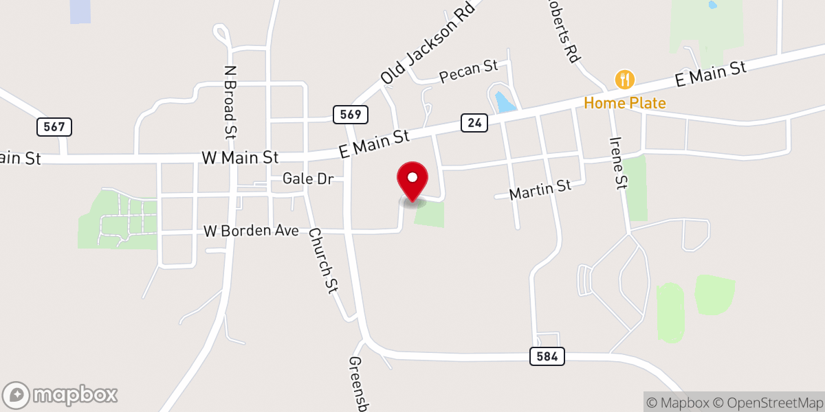 Map showing location of Cedar Grove United Methodist Church