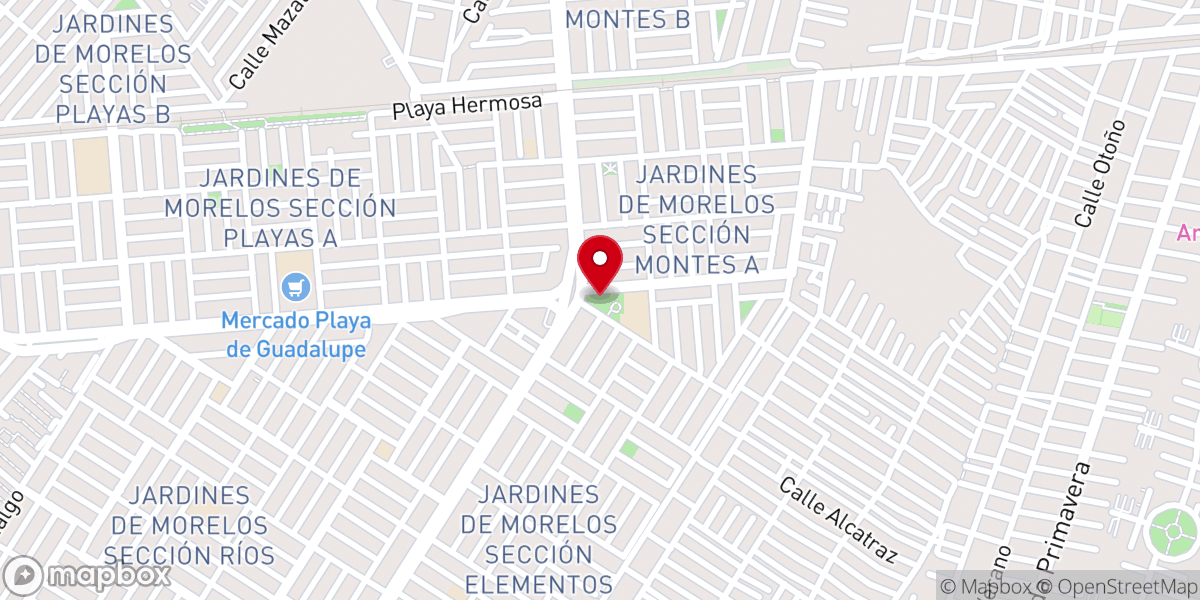Map showing location of Parroquia de Todos los Santos