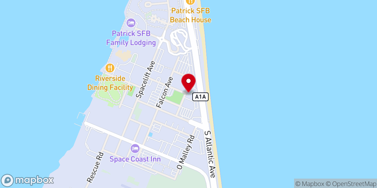 Map showing location of Patrick SFB Seaside Chapel