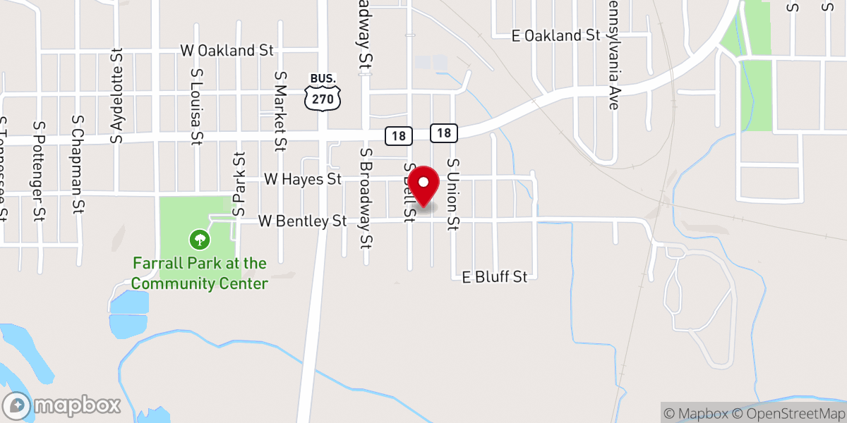 Map showing location of Nelson Chapel CME Churc